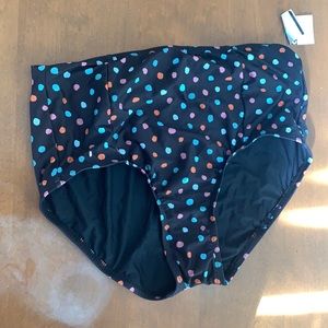 NWOT ModCloth polka dot black bikini bottom
